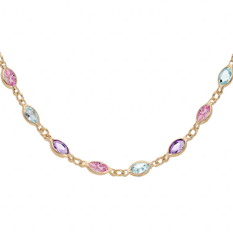Tutti Frutti Gradient Necklace – Gold Plated | Azuline