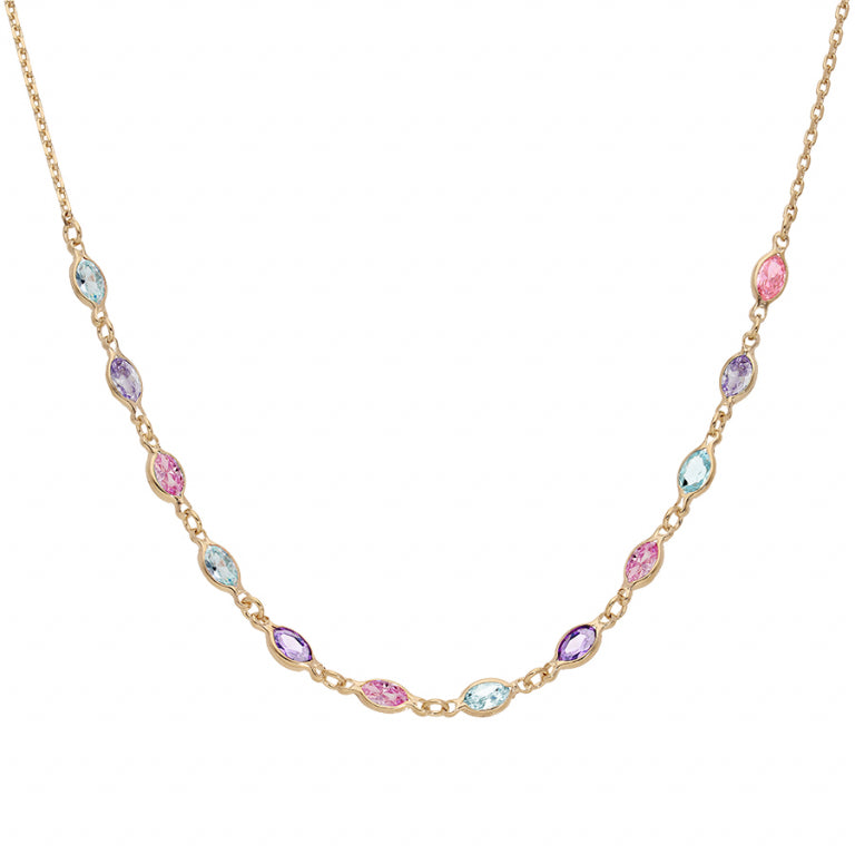Tutti Frutti Gradient Necklace – Gold Plated | Azuline view 2
