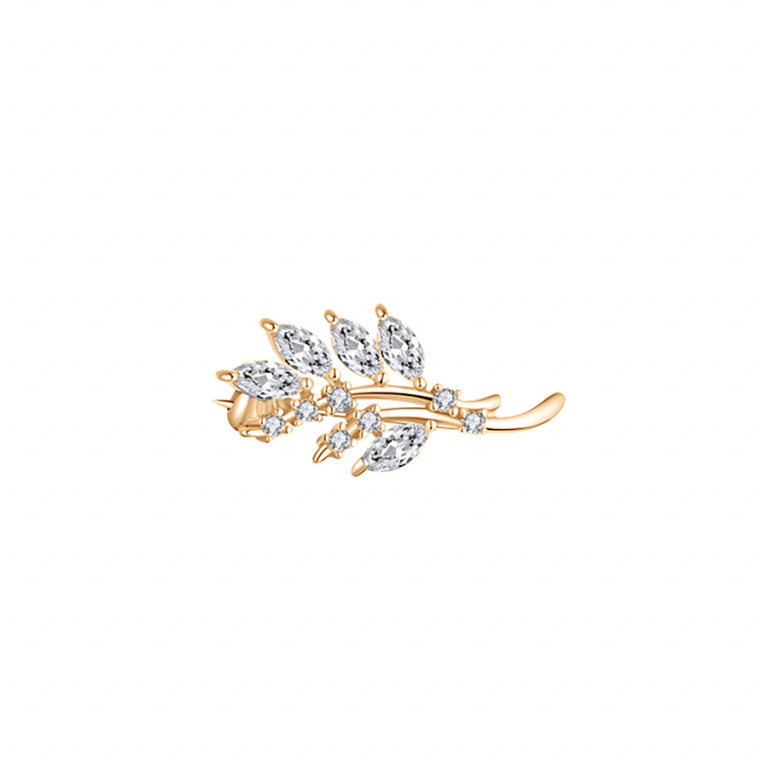 Spilla con zirconi cubici - Argento dorato con oro fino | Azuline