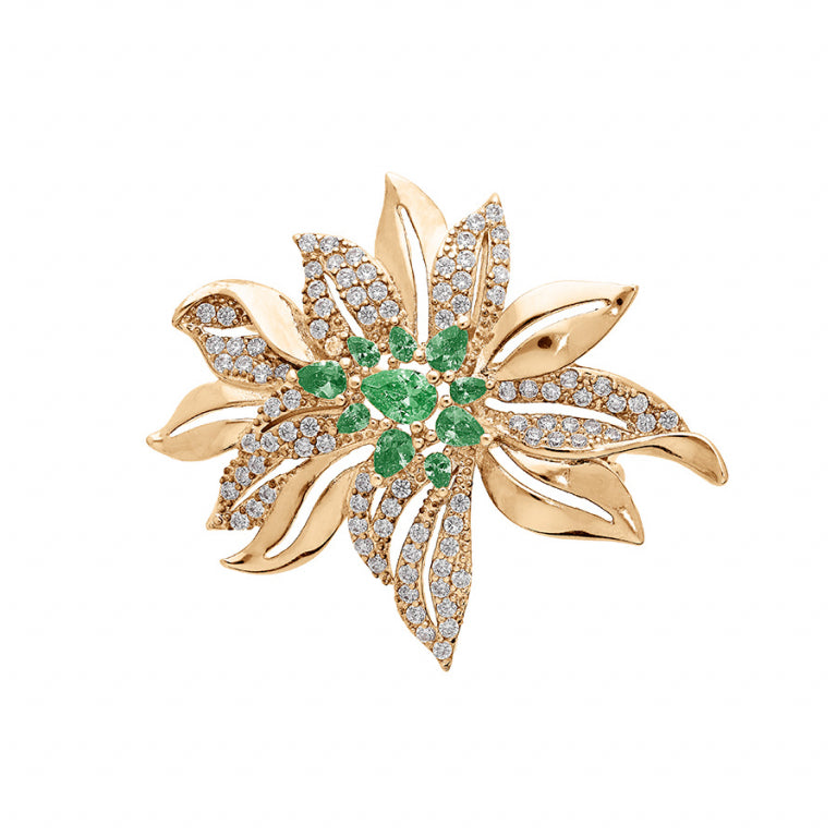 Bloemenbroche – Verguld | Azulin