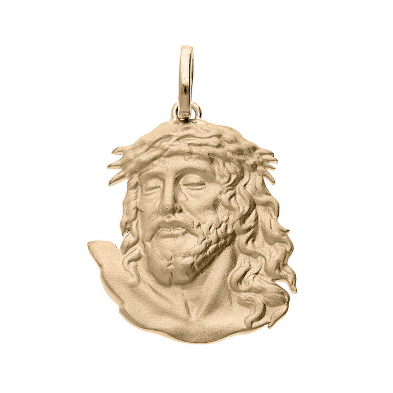 Pendentif mode religieux Christ en Plaqué Or vue de face