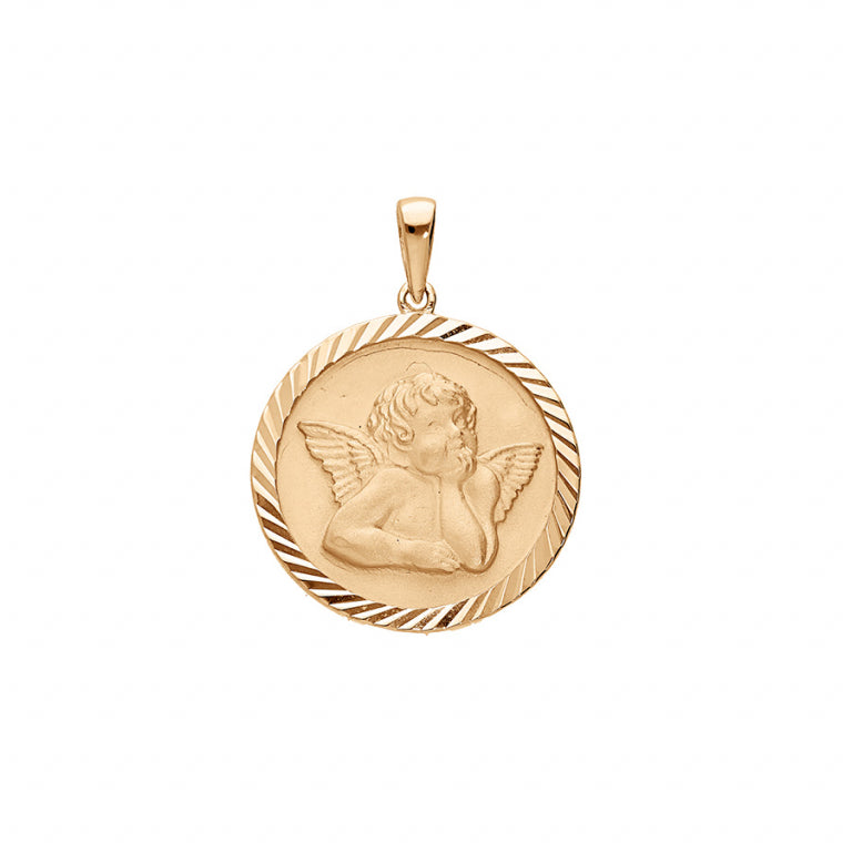 Pendentif mode ange en plaqué or avec contour diamanté