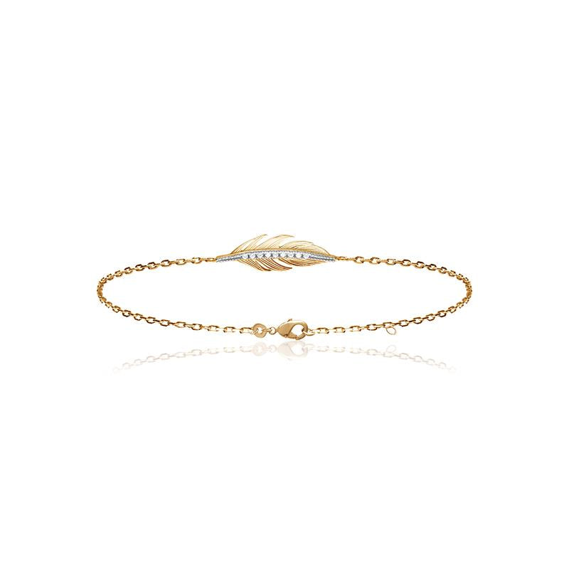 Feather - Bracelet - Gold Plated