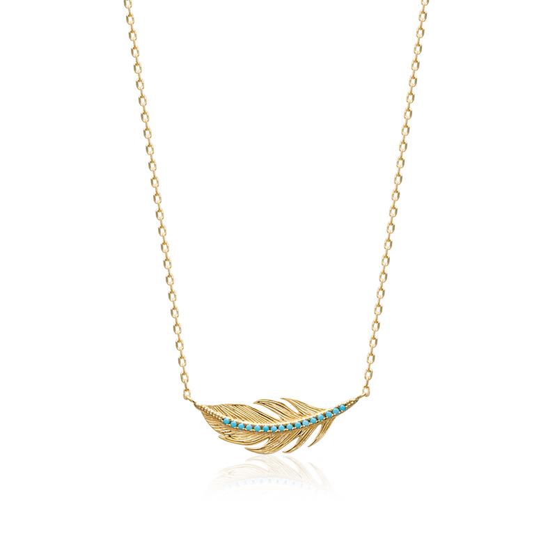 Feather - Necklace - Gold Plated