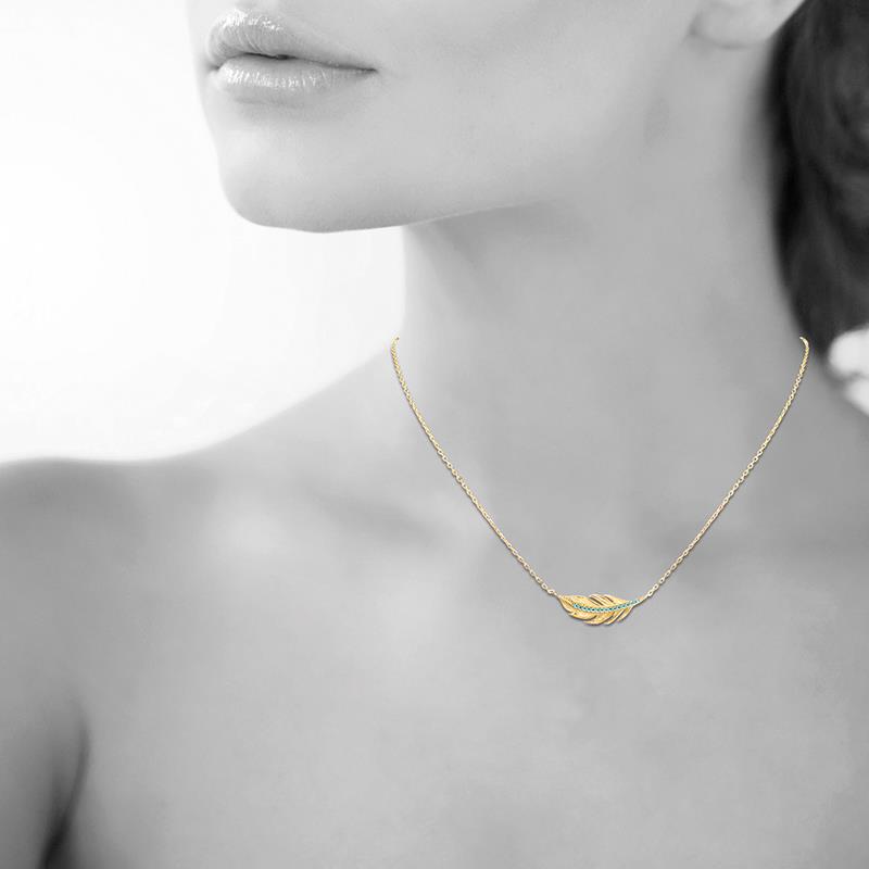 Feather - Necklace - Gold Plated