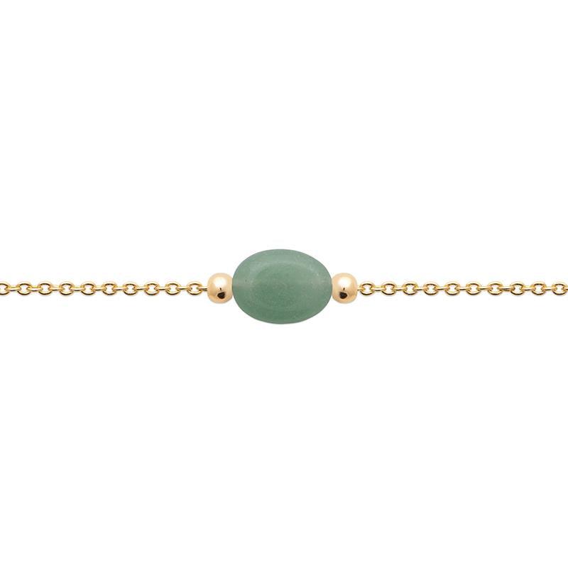 Stein – Grüner Quarzit – Armband – vergoldet