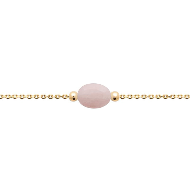 Stone - Rose Quartz - Bracelet - Gold Plated