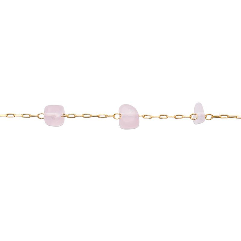 Eclat - Quartz Rose - Bracelet - Plaqué Or