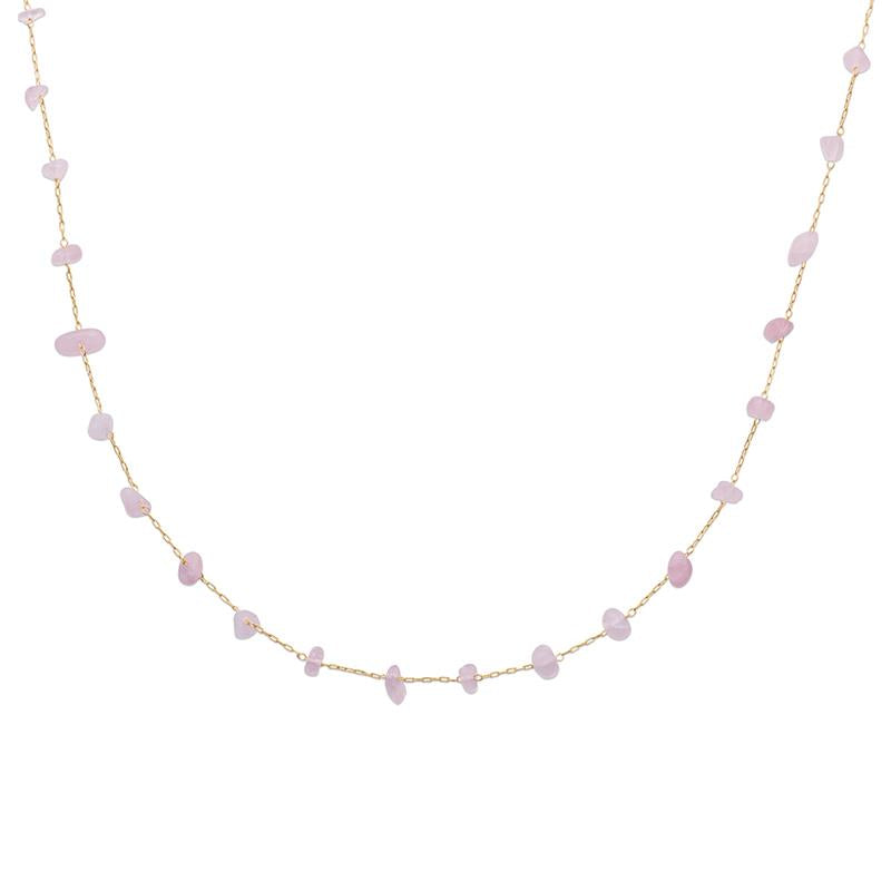 Eclat - Rose Quartz - Necklace - Gold Plated