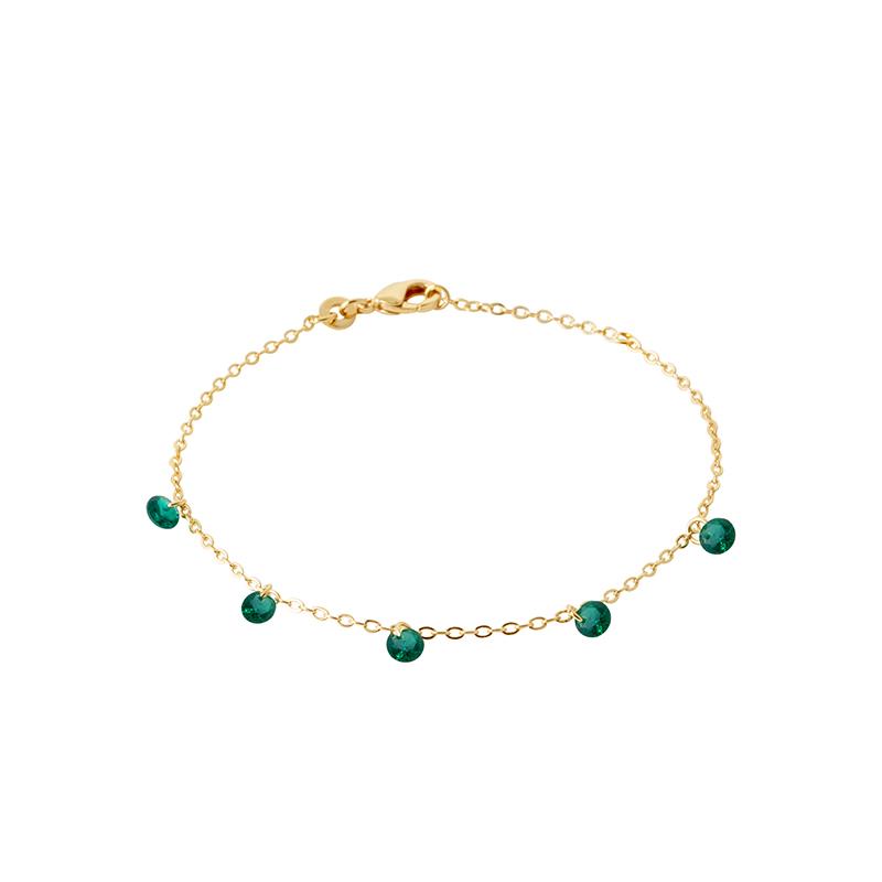Charm – Grün – Armband – vergoldet