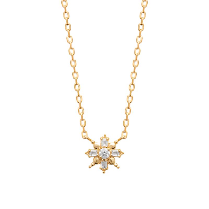 Flower - Necklace - Gold Plated