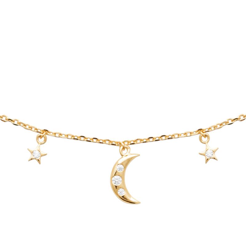 Moon - Necklace - Gold Plated