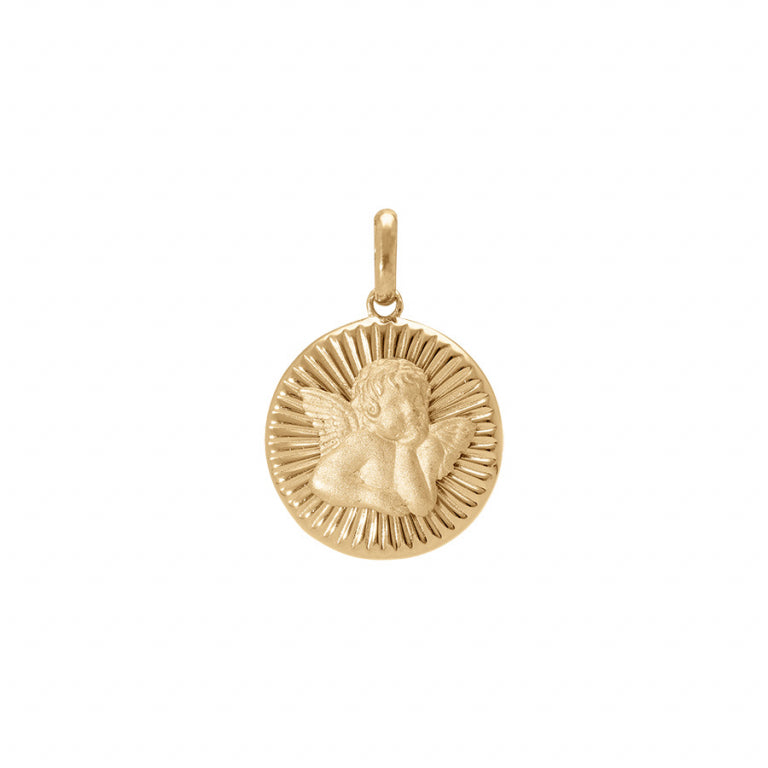 Pendentif mode ange diamanté en plaqué or