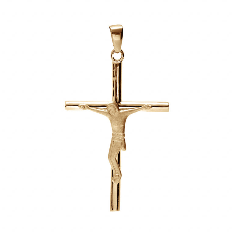 Pendentif mode croix avec Christ en plaqué or