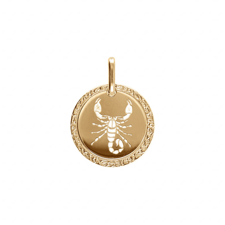 Pendentif mode zodiaque Scorpion en plaqué or