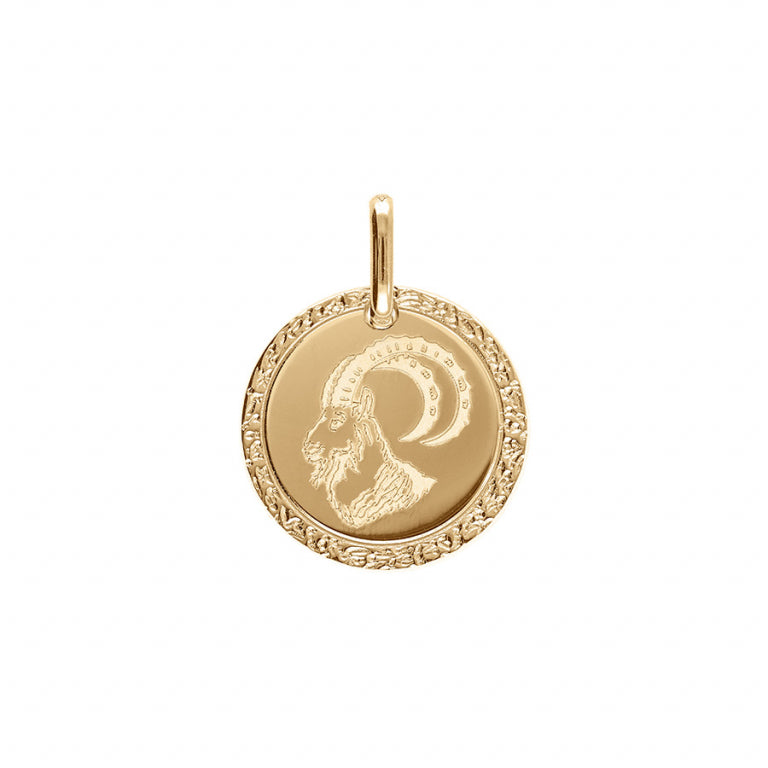 Pendentif mode motif Capricorne en plaqué or