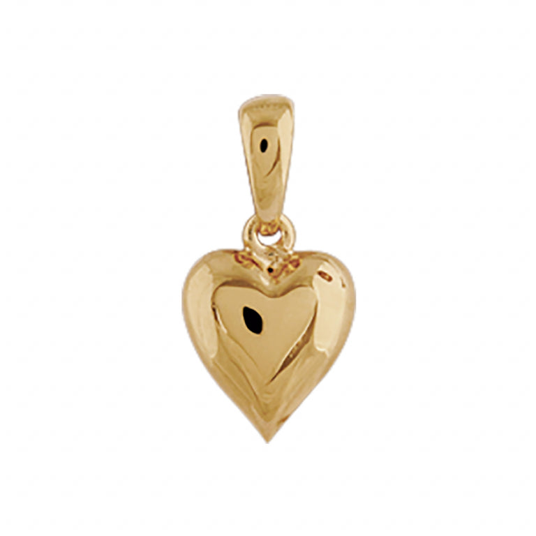 Pendentif mode cœur plaqué or avec finition polie