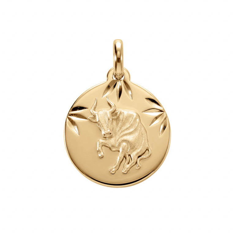 Pendentif mode taureau diamanté en plaqué or