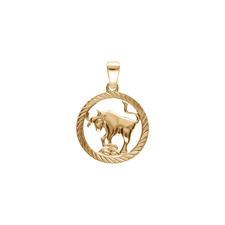 Pendentif mode Taureau découpé en Plaqué Or