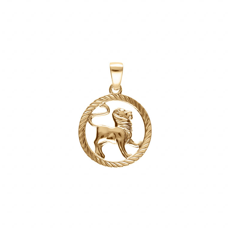 Pendentif mode lion découpé en plaqué or