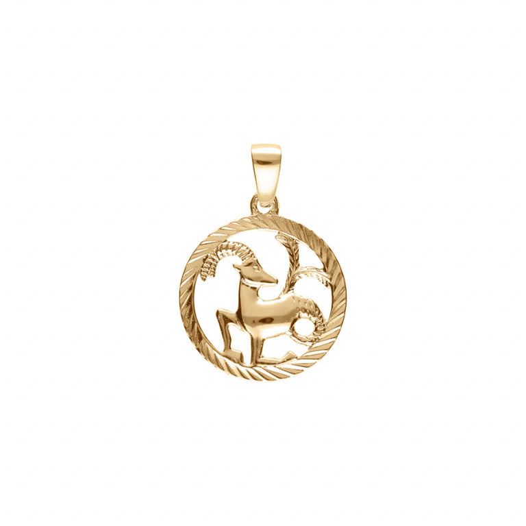 Pendentif mode Capricorne plaqué or motif découpé