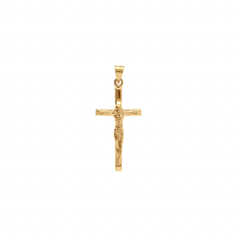 Pendentif mode Jésus sur croix en Plaqué Or détail sculpté