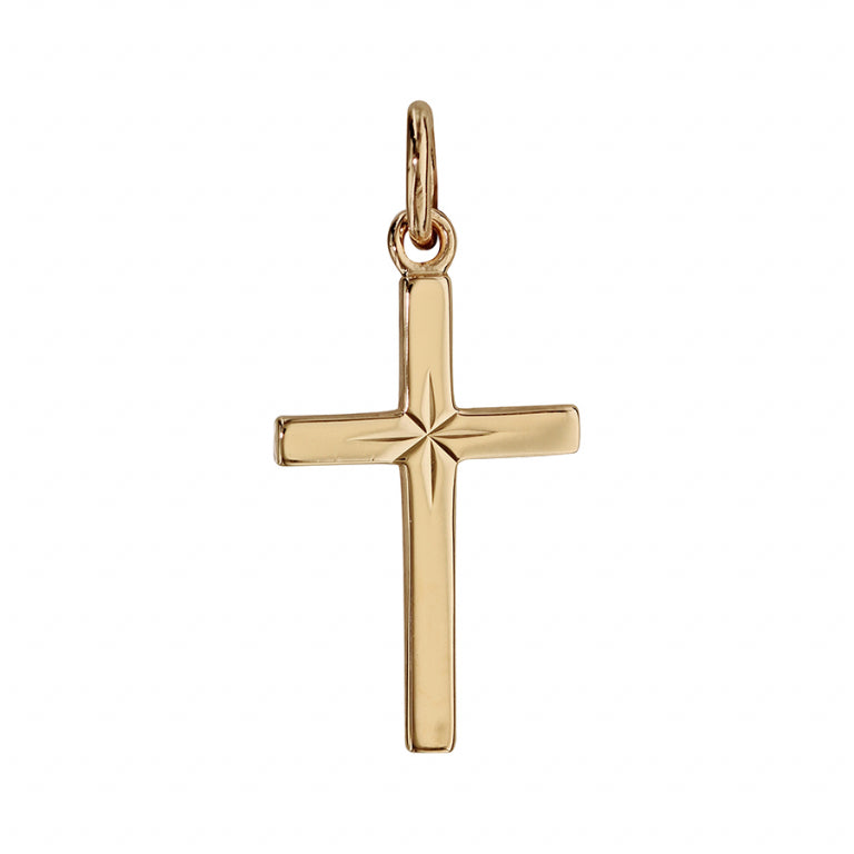Pendentif croix diamantée en Plaqué Or, bijou mode élégant