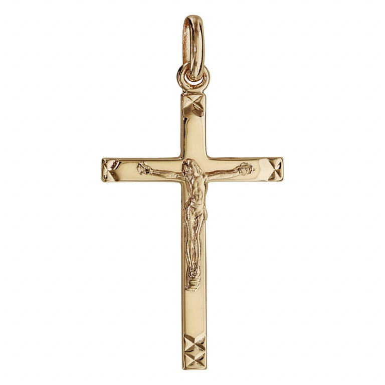 Pendentif mode croix avec Christ en Plaqué Or
