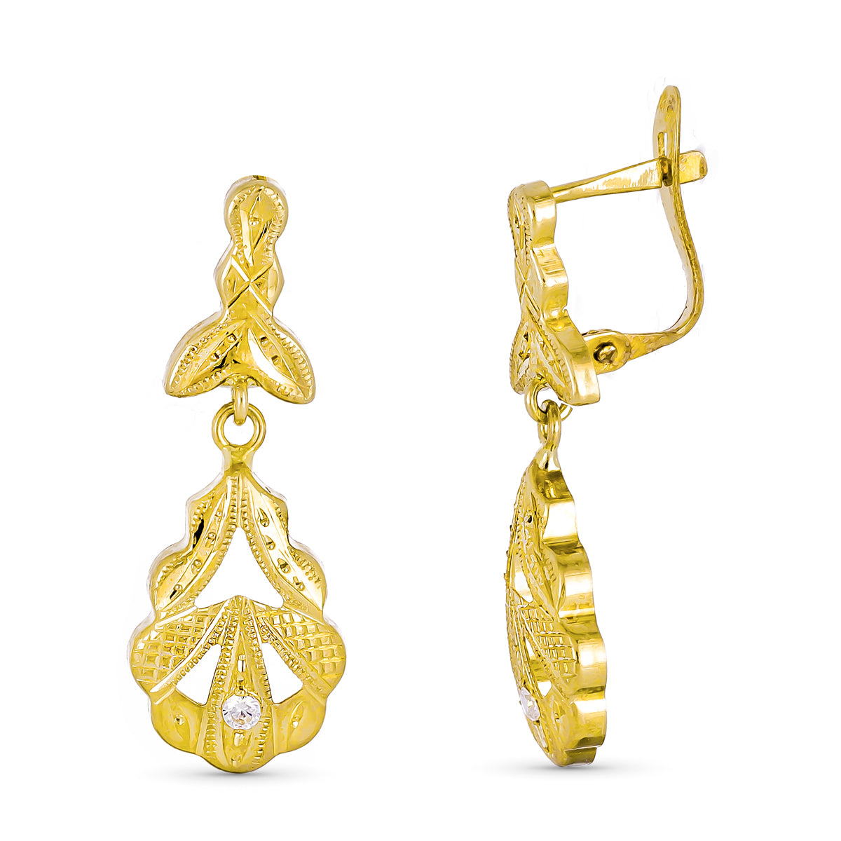 Pendientes Oro Amarillo 9K 27X10 mm