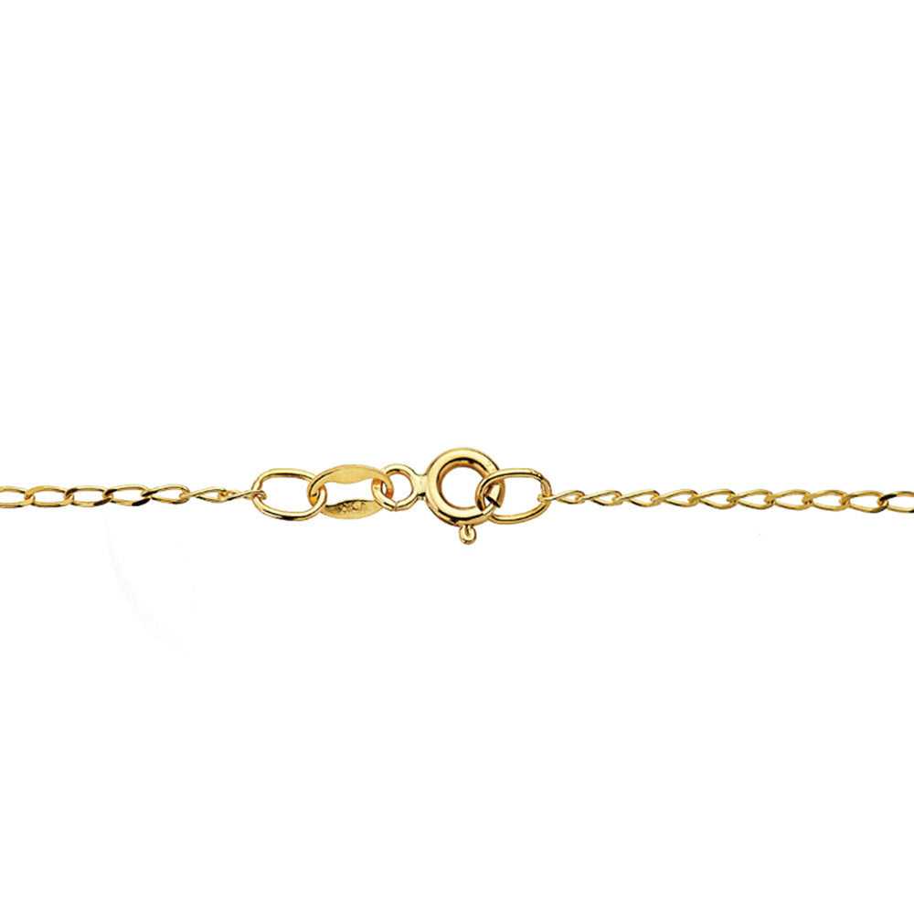 18K Gul Guld Heste Link Chain 50 Cm. 0,9 mm