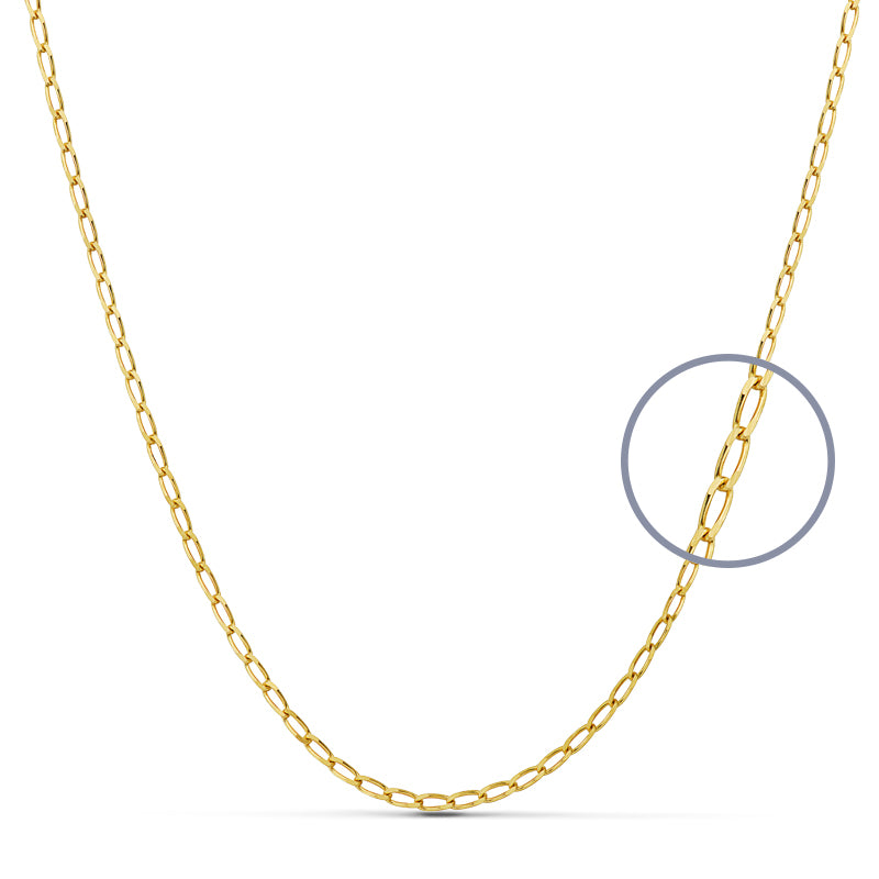 Solid 9K Bilbao Yellow Gold Chain Width: 1.2 mm Length: 45 Cm