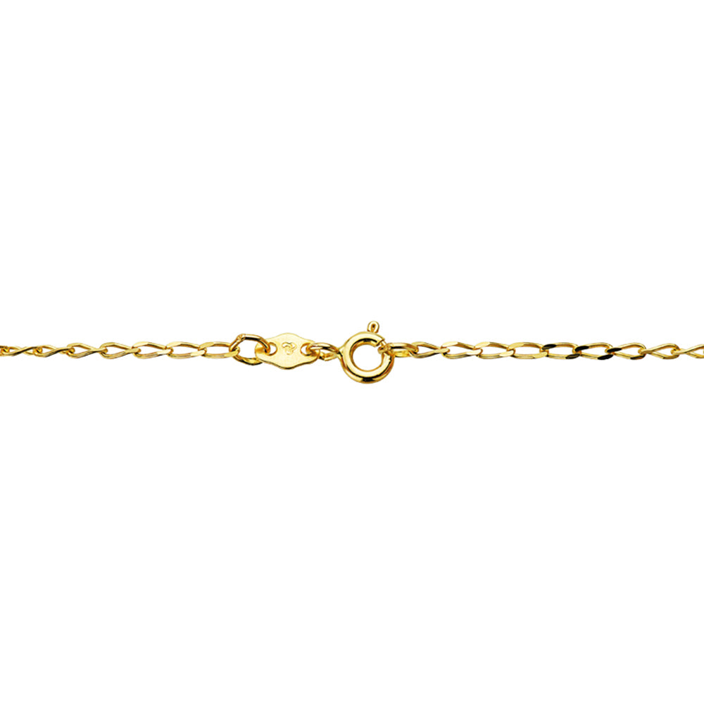 Solid 9K Bilbao Yellow Gold Chain Width: 1.2 mm Length: 50 Cm