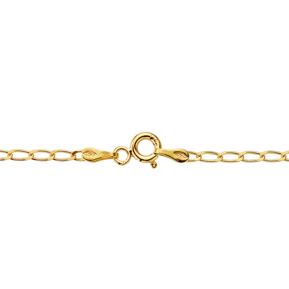 Solid 9K Bilbao Guld Guld Kedja Bredd: 2 mm Längd: 45 Cm