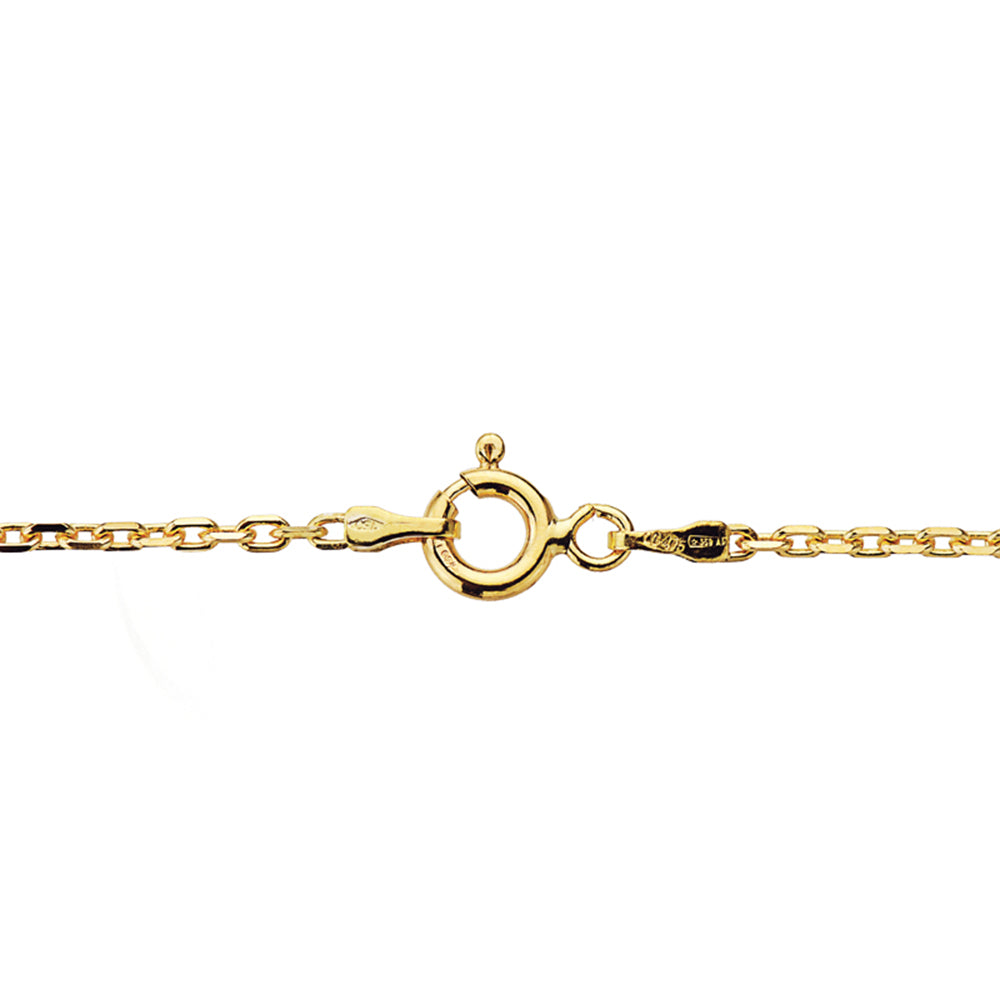 Forced Solid 9K Yellow Gold Chain Width: 1.5 mm Length: 60 Cm