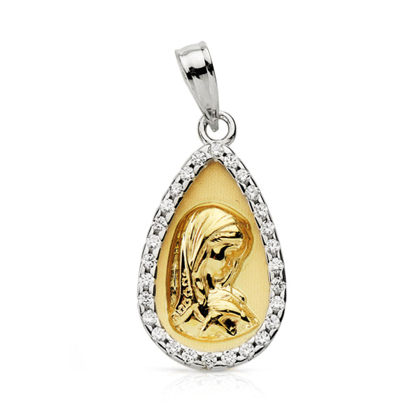 9K Virgin Child Medal. 20X11mm