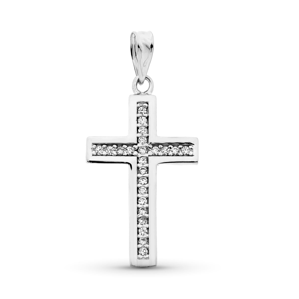 9K Gold Cross Zircon 26X15 mm