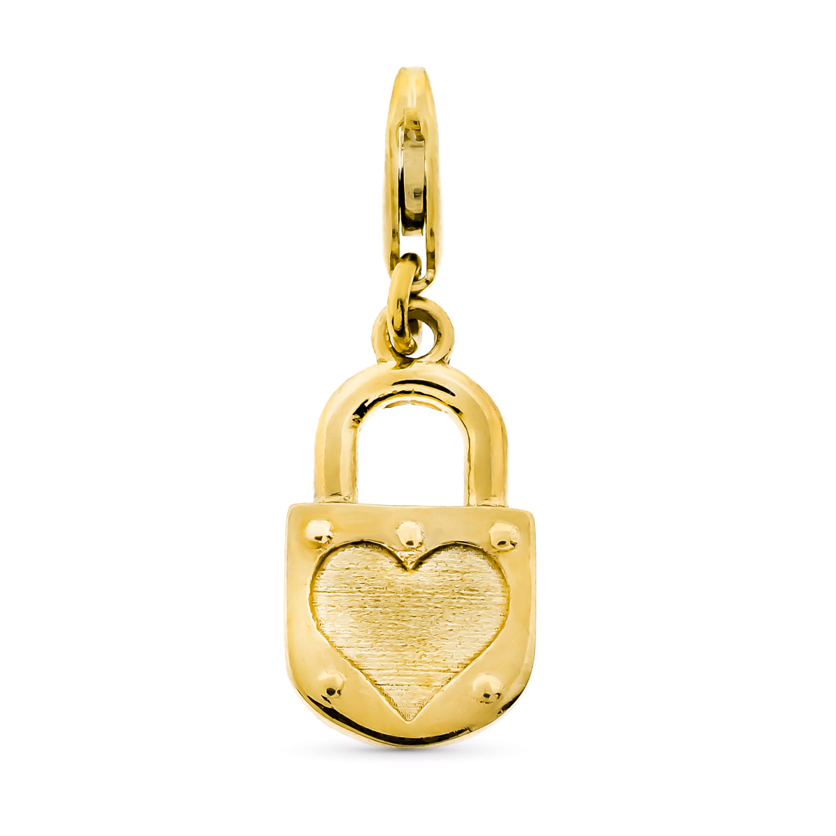 9K Pendentif Cadenas en Or Jaune 15X8MM