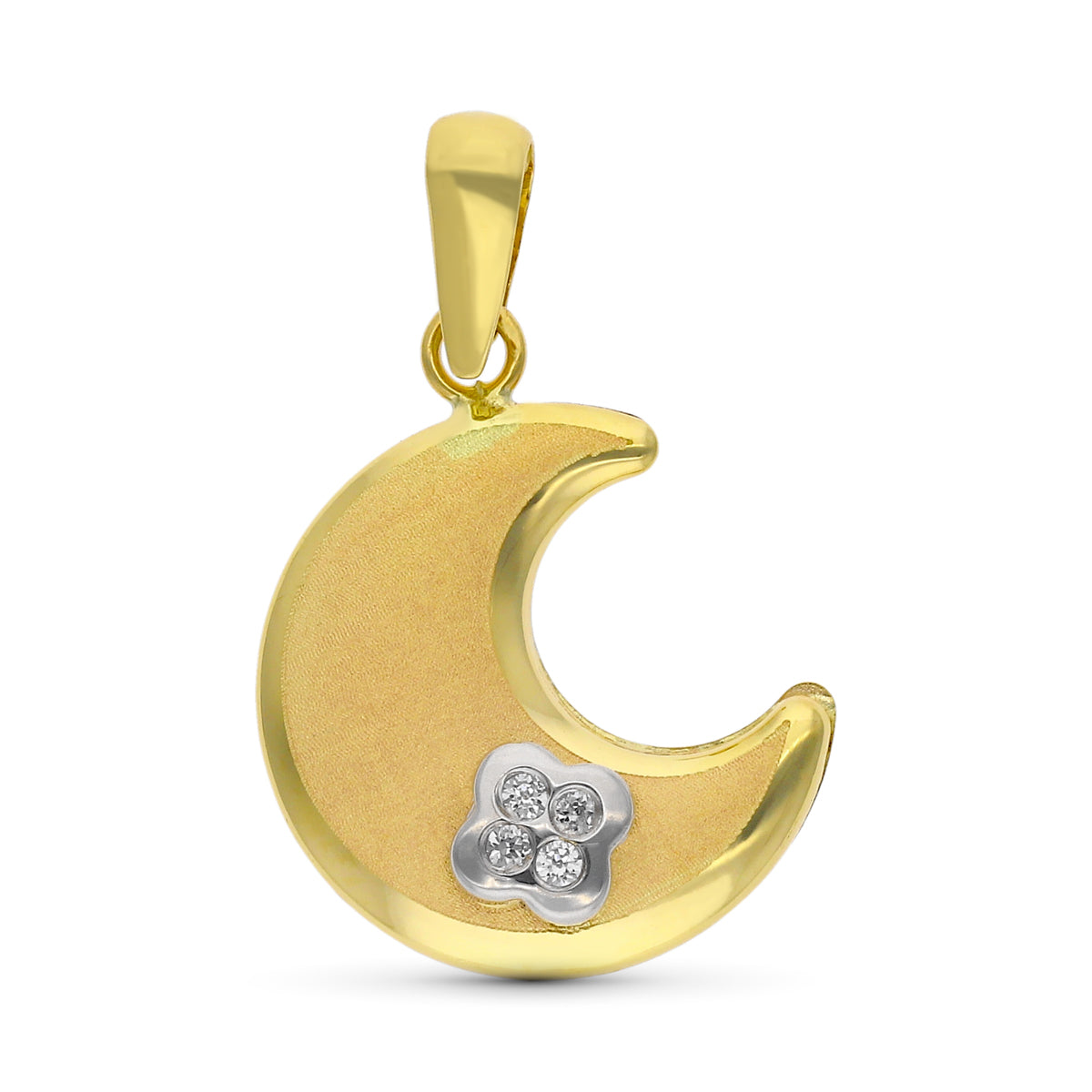 Ciondolo Luna 9K 2ORS e Zircone