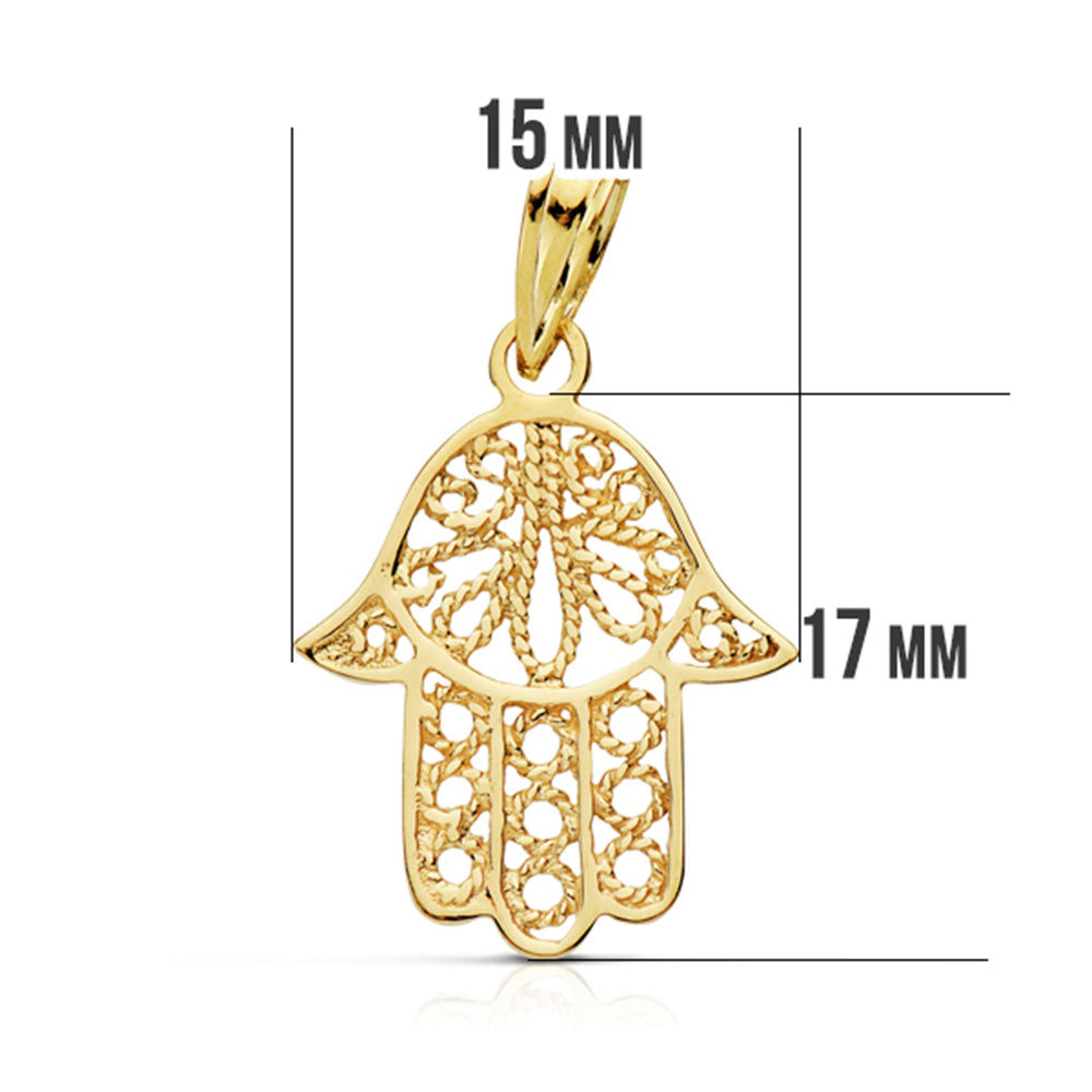 Pendentif Main de Fatima Or Jaune 9K 19X15 mm