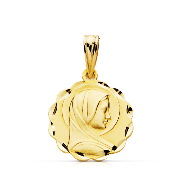 18K Benevolent Virgin Medal 17X14MM