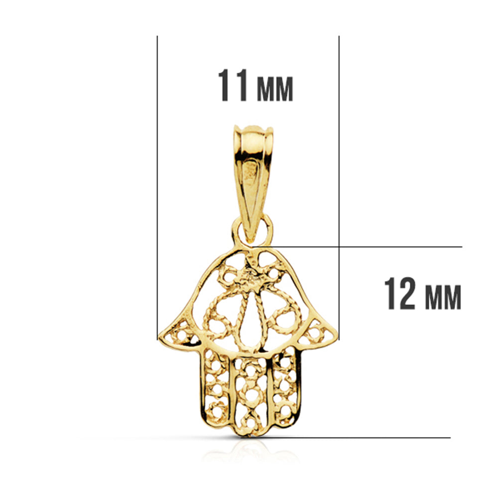 Pendentif Main de Fatima 9K Or Jaune 9K 14X11 mm