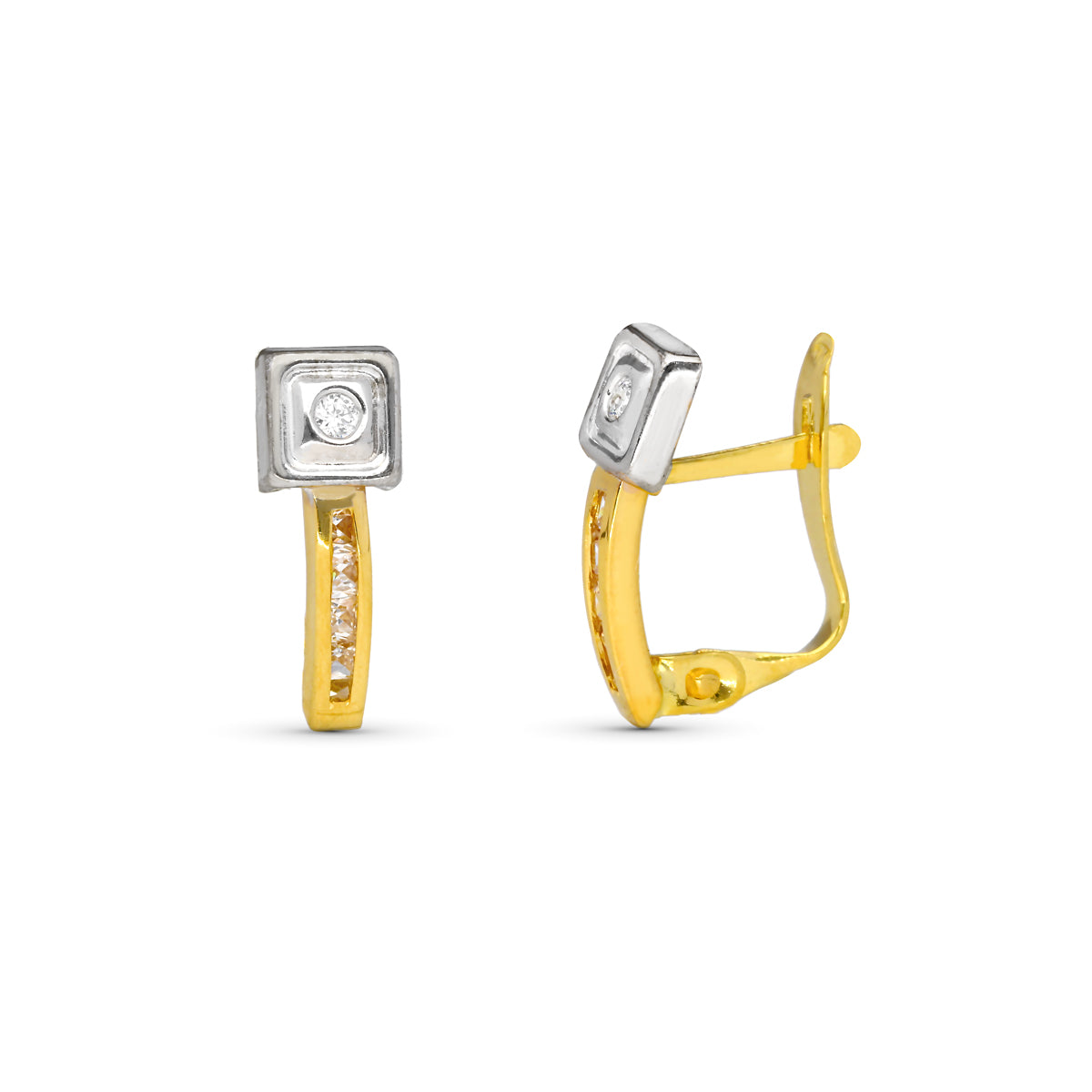 Orecchini in oro 9K 2 e zirconi