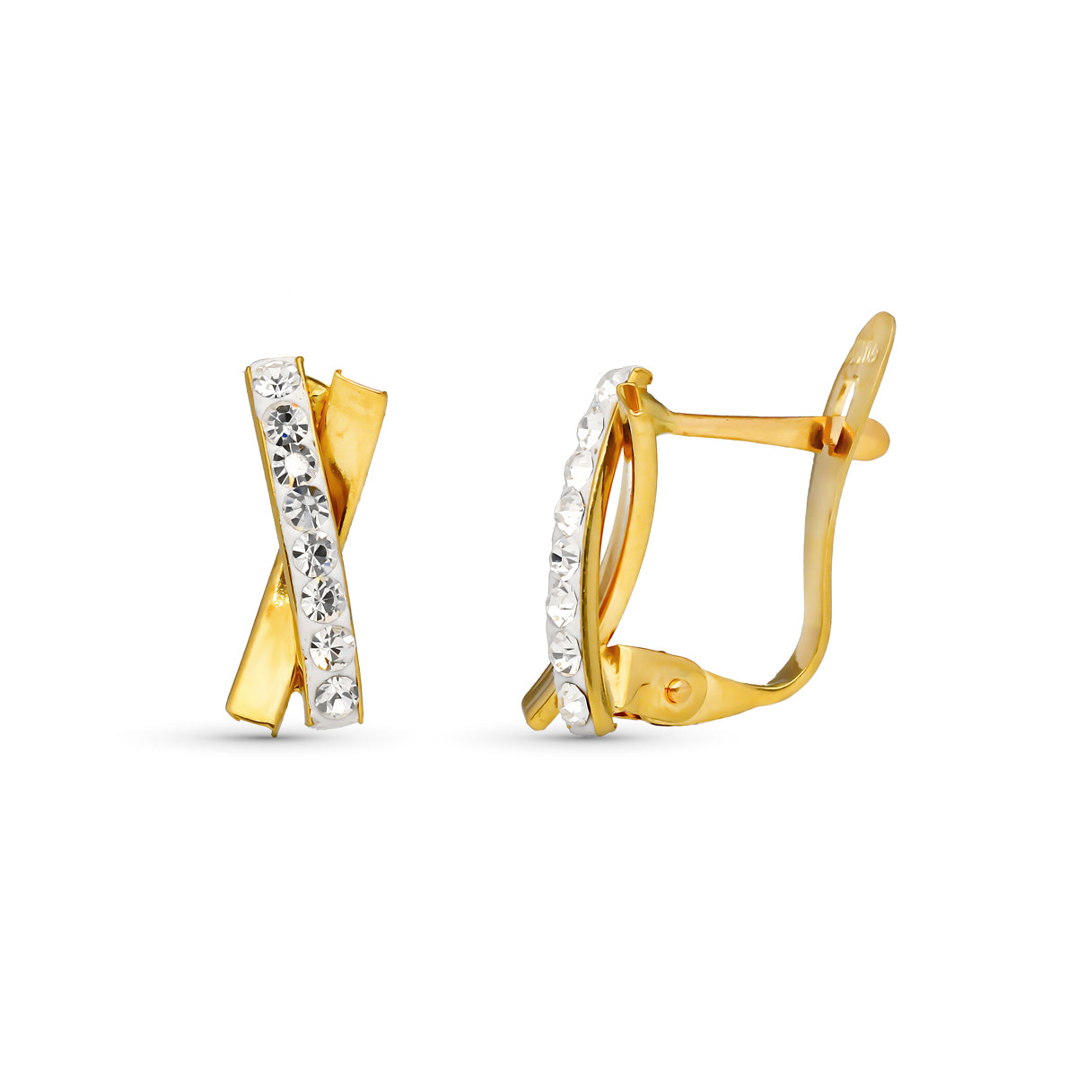Orecchini in Oro 9K Zircone Bianco 11X4 mm