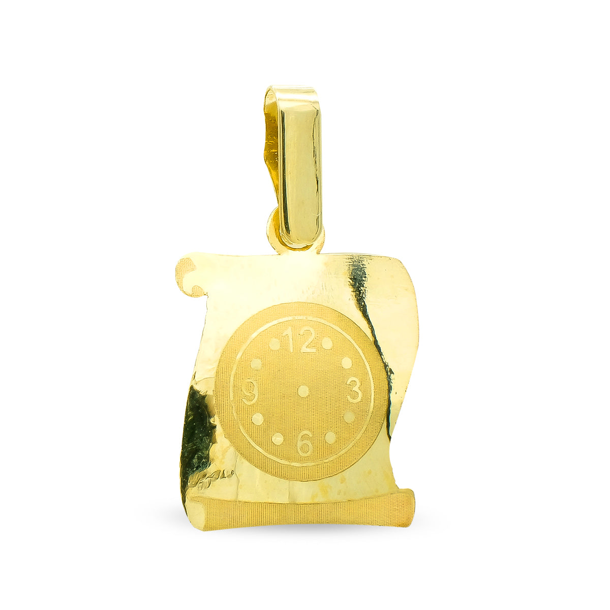 Montre Laser Pendentif Parchemin Or Jaune 9K 16X12 mm