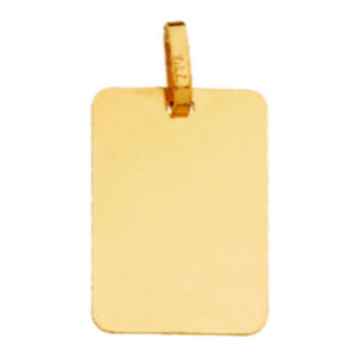 9K Shiny Yellow Gold Rectangular Plate 17X12 mm