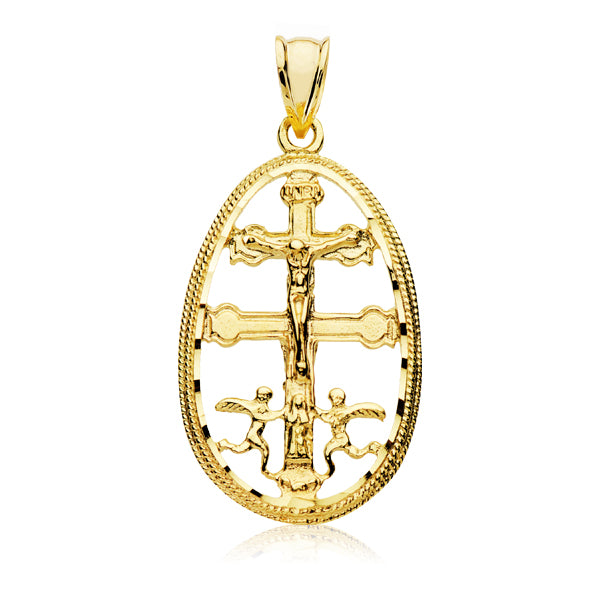Clôture Croix Caravaca Or Jaune 9K 29X19 mm