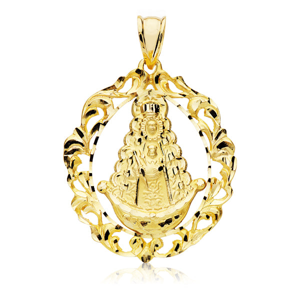 9K Gul Guld Medal Virgin Edge Del Rocio 40X33 mm