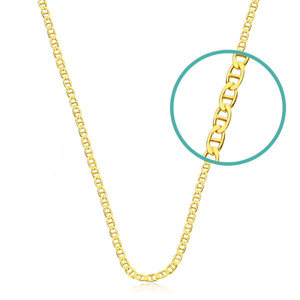 Chaîne Banane Creuse en Or Jaune 18K Largeur : 4,8 mm Longueur : 60CM