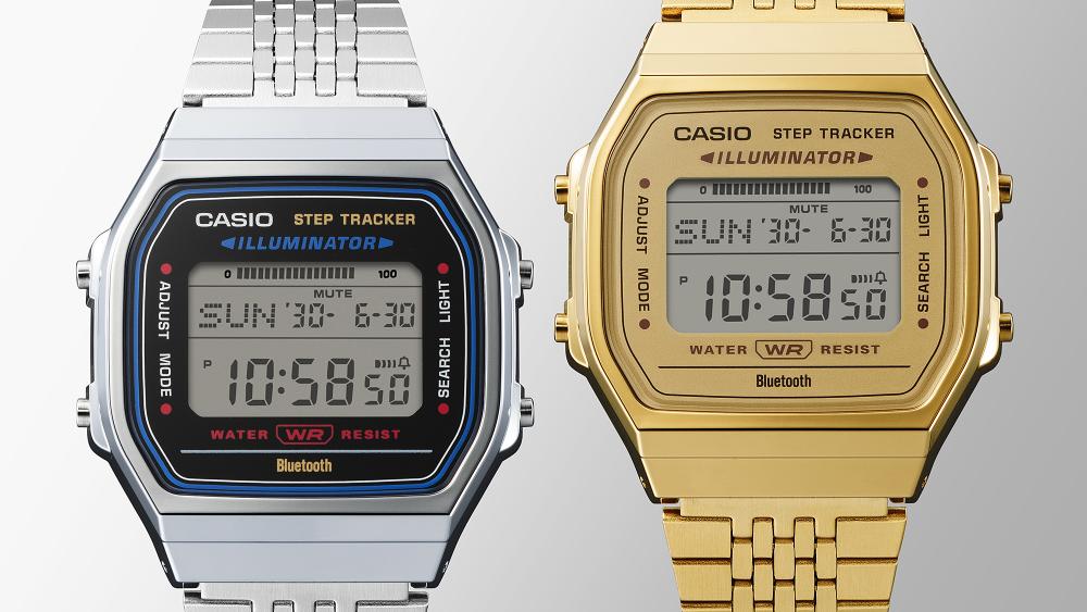 Collection Vintage - ABL-100WEG-9AEF - Montre Casio – boîtier doré, écran numérique, bracelet multi-mailles en acier doré – vue 8