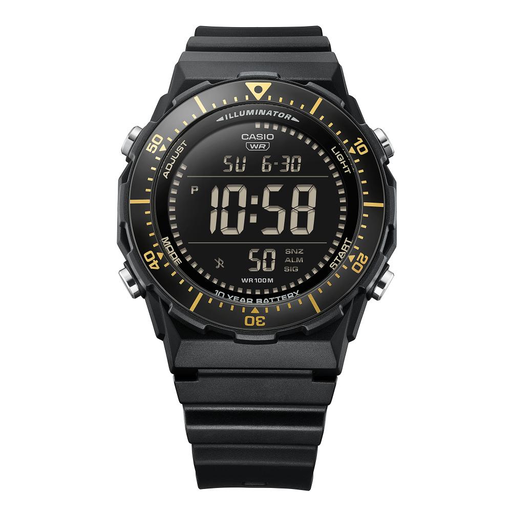 Collection Timeless - AE-1700H-1BVEF - Montre Casio – boîtier noir en résine et aluminium, lunette tournante, bracelet en résine noire – vue 5